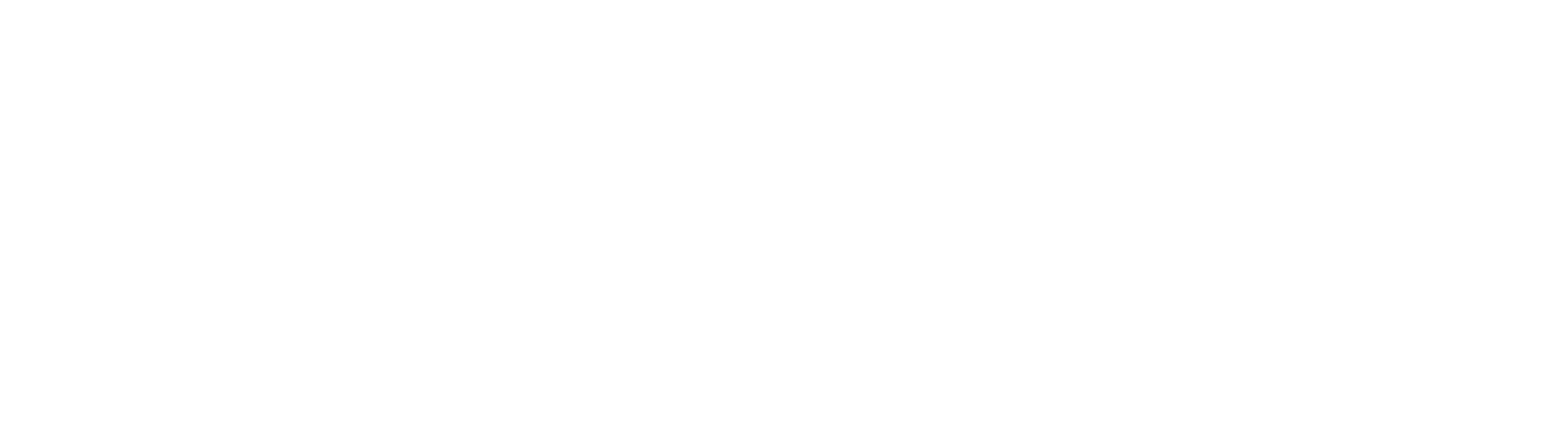 Health of Texas Community white logo